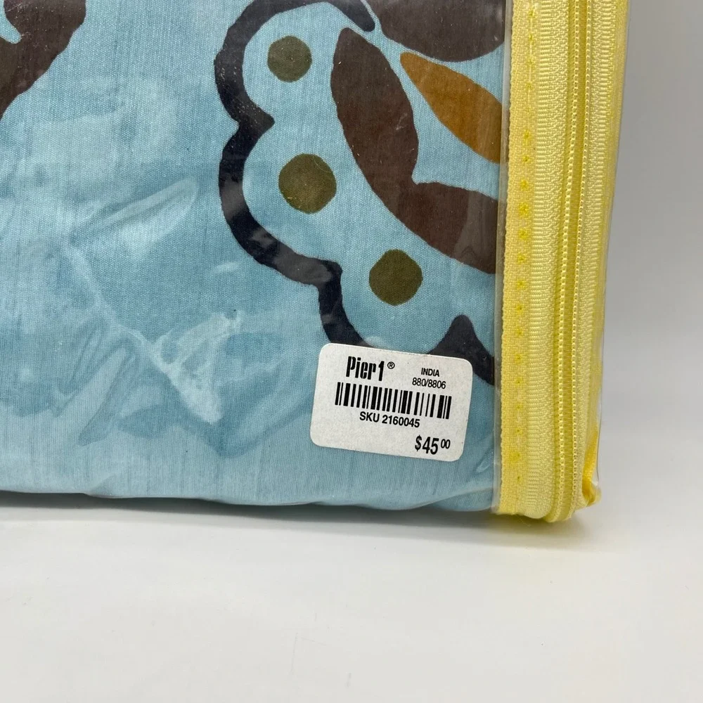 Pier 1‎ Imports West End Window Panel 54 x 84 Teal Brown Circles Floral